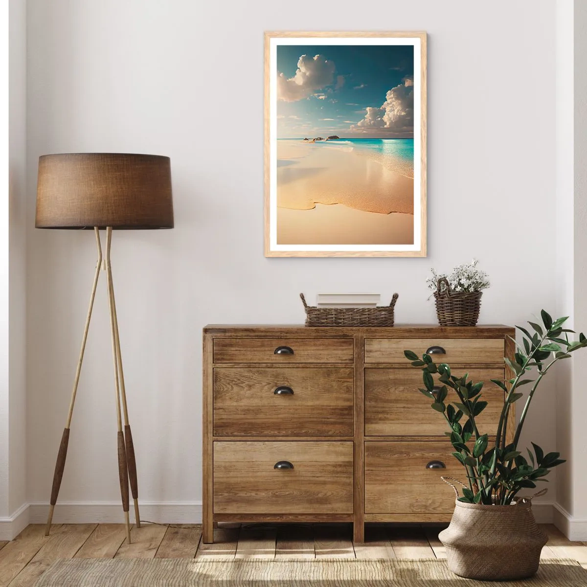 Poster in einem Rahmen aus heller Eiche - Erträumter Tag - 70x100 cm