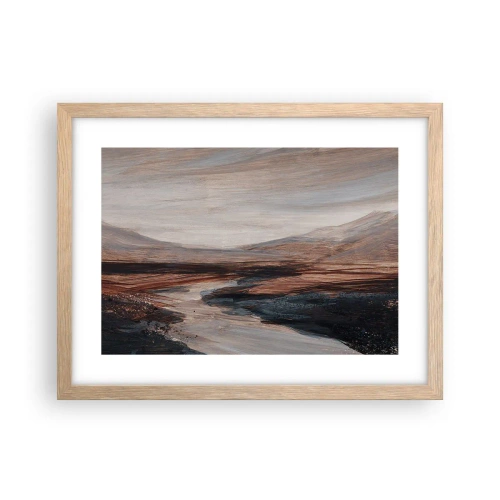 Poster in einem Rahmen aus heller Eiche - Ruhiges Tal - 40x30 cm