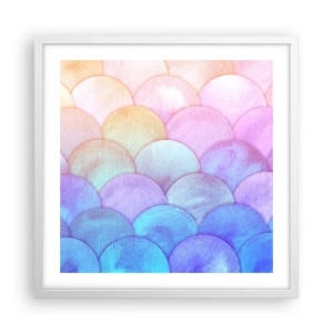 Poster in einem weißen Rahmen - Perlenschuppe - 50x50 cm