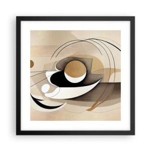 Poster in einem schwarzem Rahmen - Komposition: die Essenz des Wortes - 40x40 cm