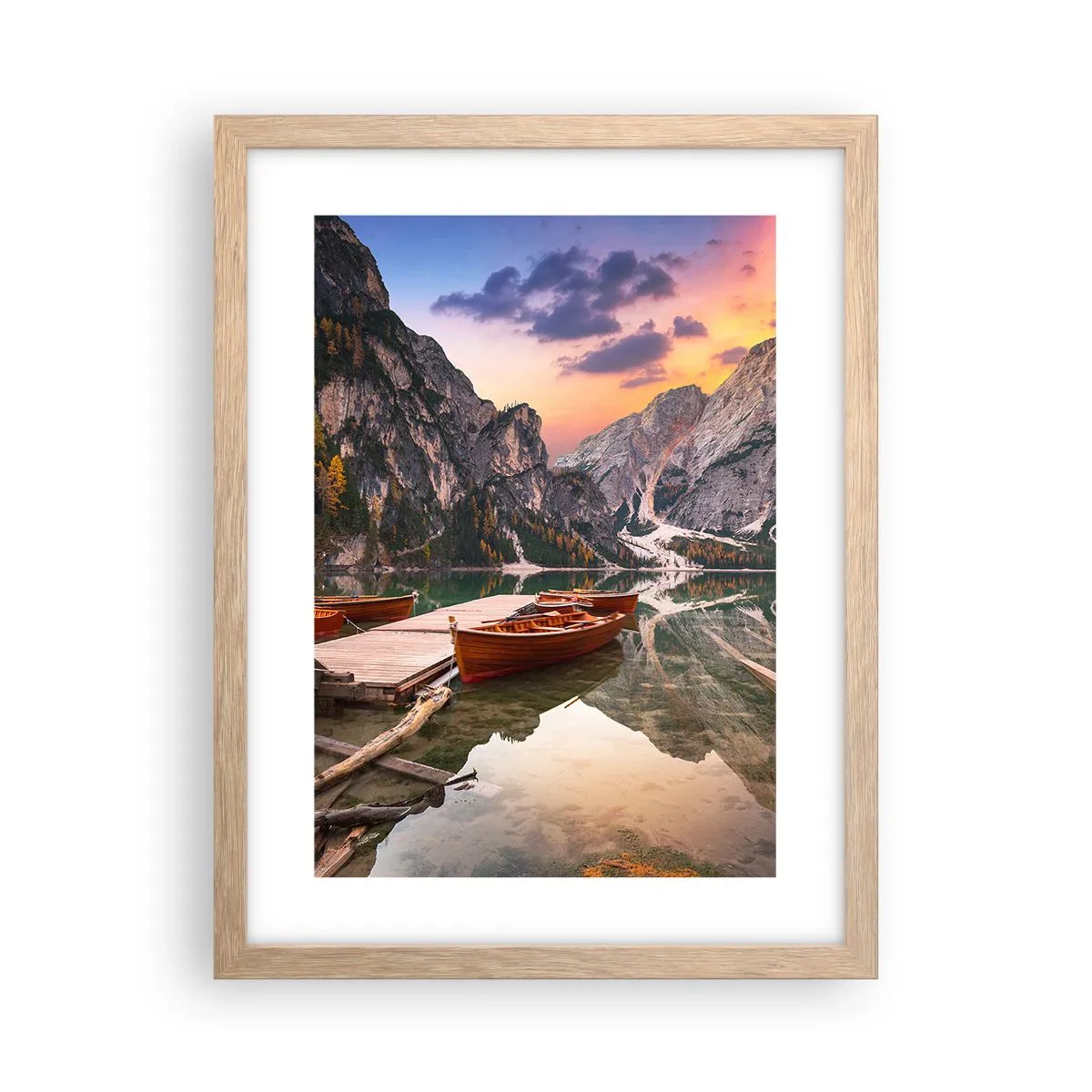 Poster in einem Rahmen aus heller Eiche - Versprechen des Tages - 30x40 cm