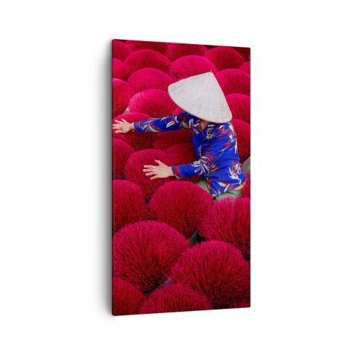 Bild auf Leinwand - Leinwandbild - Im Reisfeld - 45x80 cm