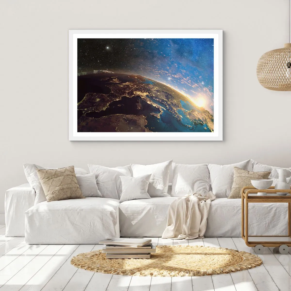 Poster in einem weißen Rahmen - Schauen wir uns aus der Ferne an - 70x50 cm