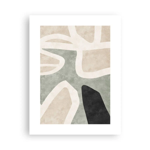 Poster - Komposition mit schwarzem Motiv - 30x40 cm