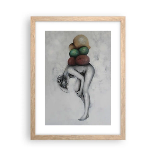 Poster in einem Rahmen aus heller Eiche - Last des Lebens - 30x40 cm