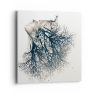 Bild auf Leinwand - Leinwandbild - Dem Rauschen der Bäume lauschen - 40x40 cm