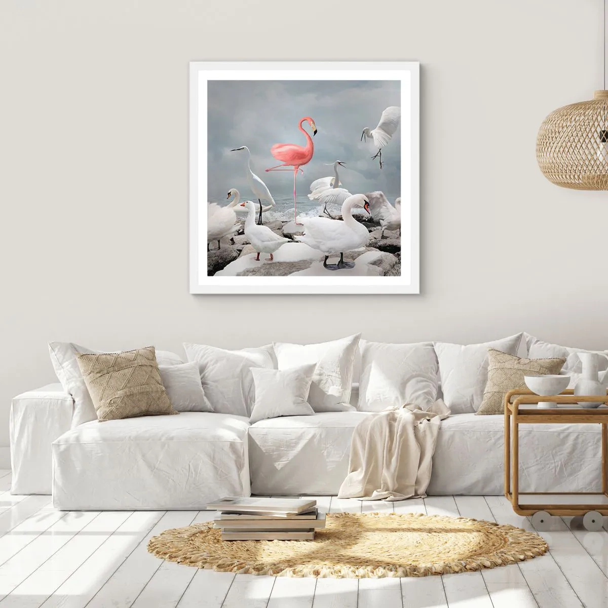 Poster in einem weißen Rahmen - Wie kam ich hier hin? - 60x60 cm