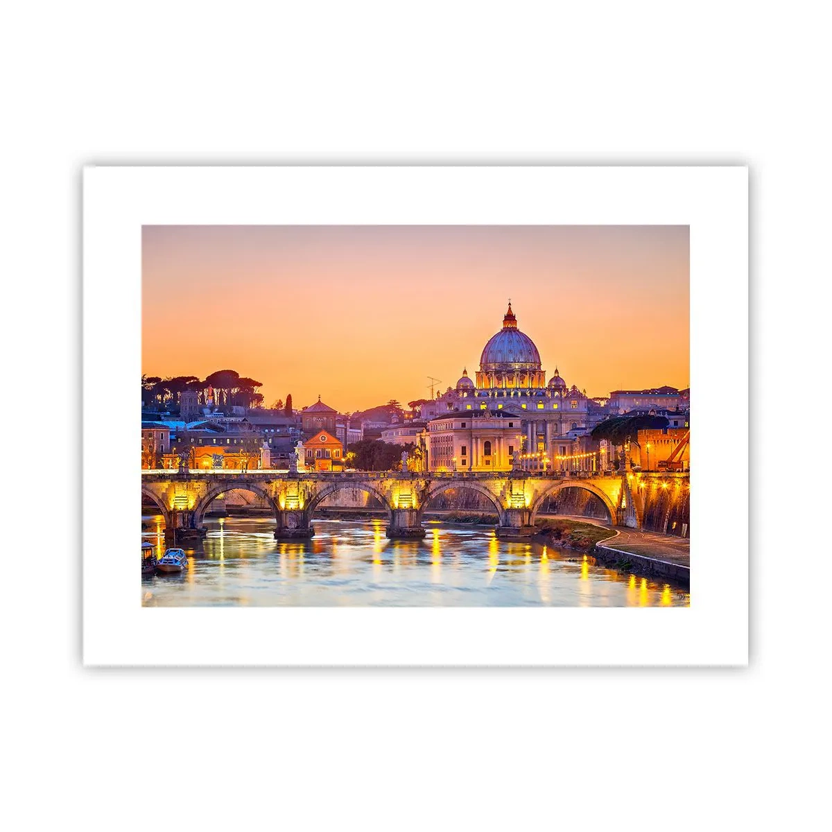 Poster - Sonnenuntergang über der ewigen Stadt - 40x30 cm