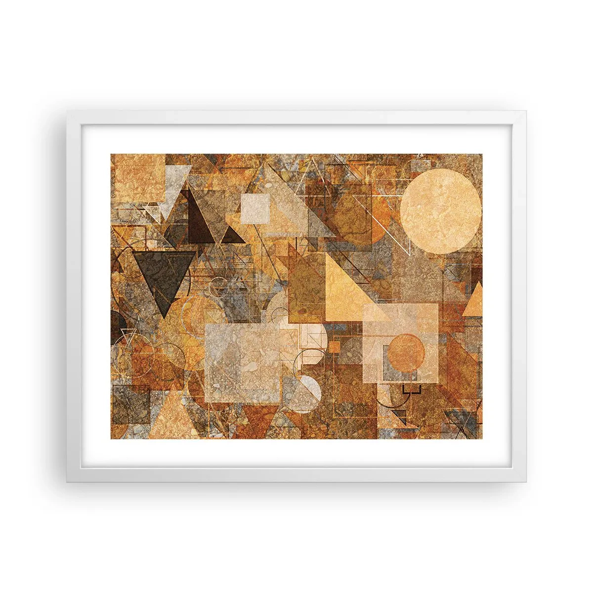 Poster in einem weißen Rahmen - Eine kubistische Studie aus Bronze - 50x40 cm