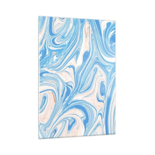 Glasbild - Bild auf glas - Abstraktes Muster in Türkis- und Beigetönen - 50x70cm - Sumpf in Türkis - Moderne Wanddekoration für Wohnzimmer und Schlafzimmer ARTTOR