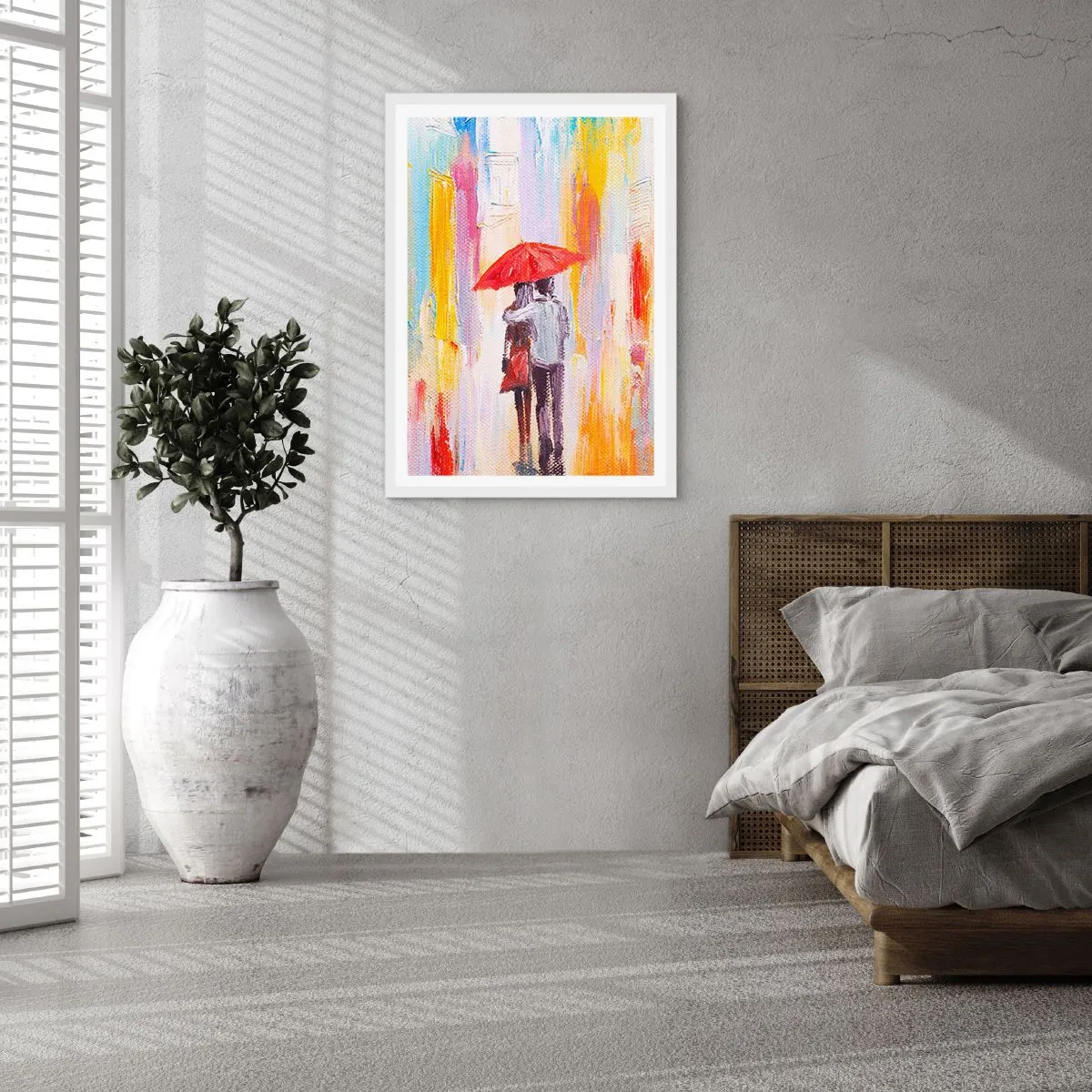 Poster in einem weißen Rahmen - Lass es weiter regnen - 61x91 cm