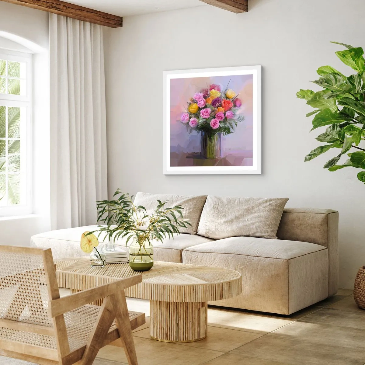 Poster in einem weißen Rahmen - Festgehaltene Schönheit - 50x50 cm