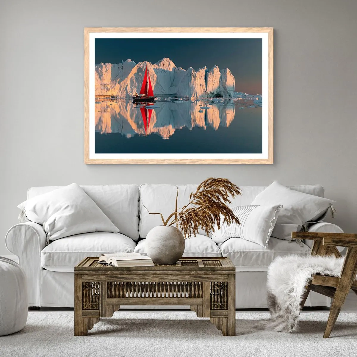 Poster in einem Rahmen aus heller Eiche - Am Rande der Welt - 100x70 cm