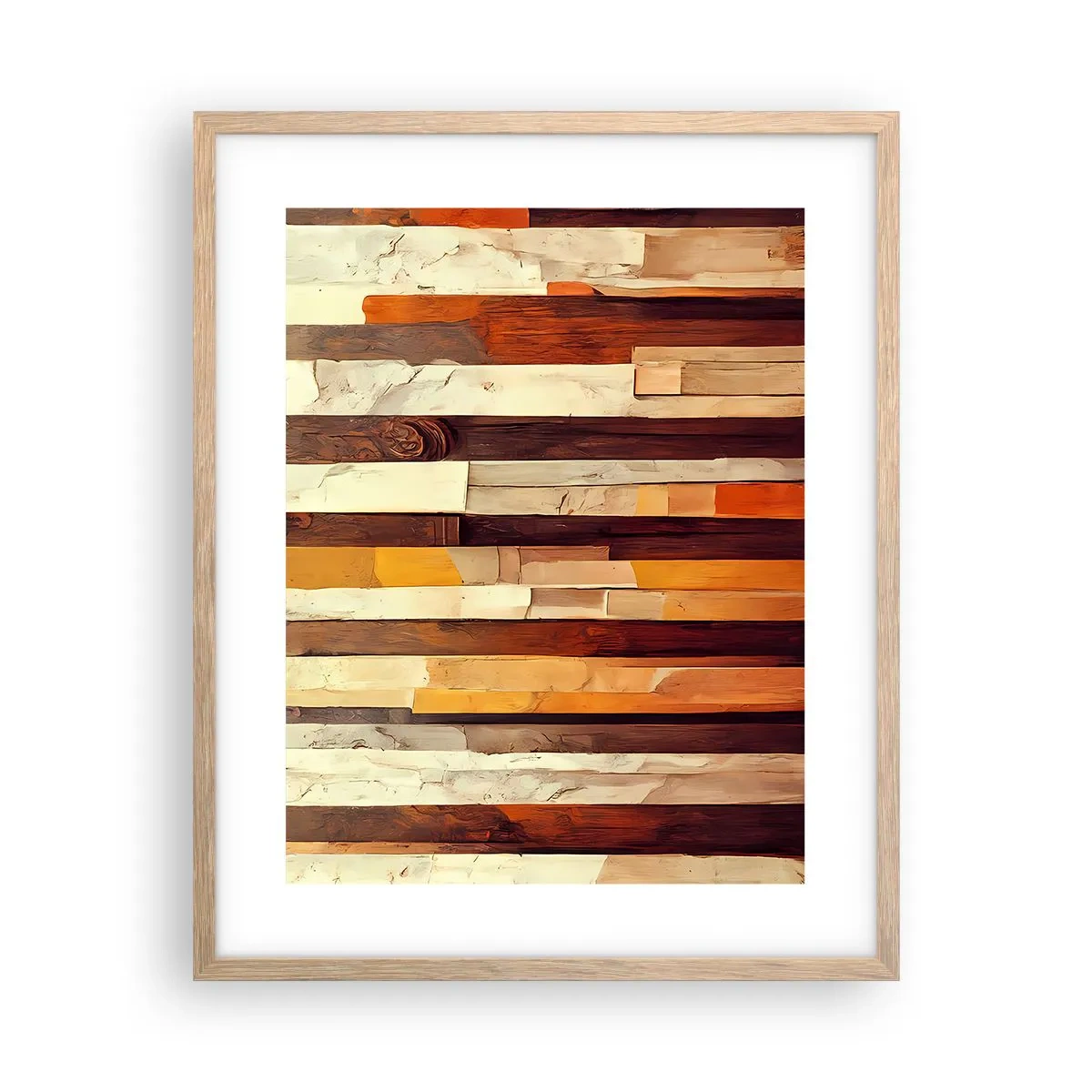 Poster in einem Rahmen aus heller Eiche - Hymne der Waldbäume - 40x50 cm