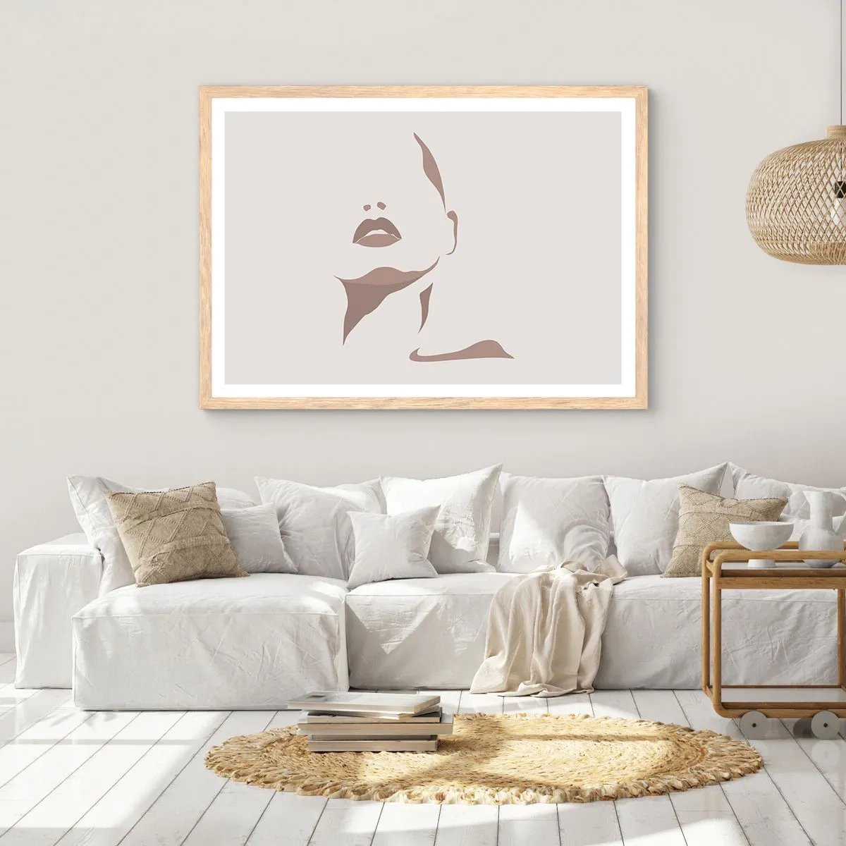 Poster in einem Rahmen aus heller Eiche - Aus Licht und Schatten - 100x70 cm