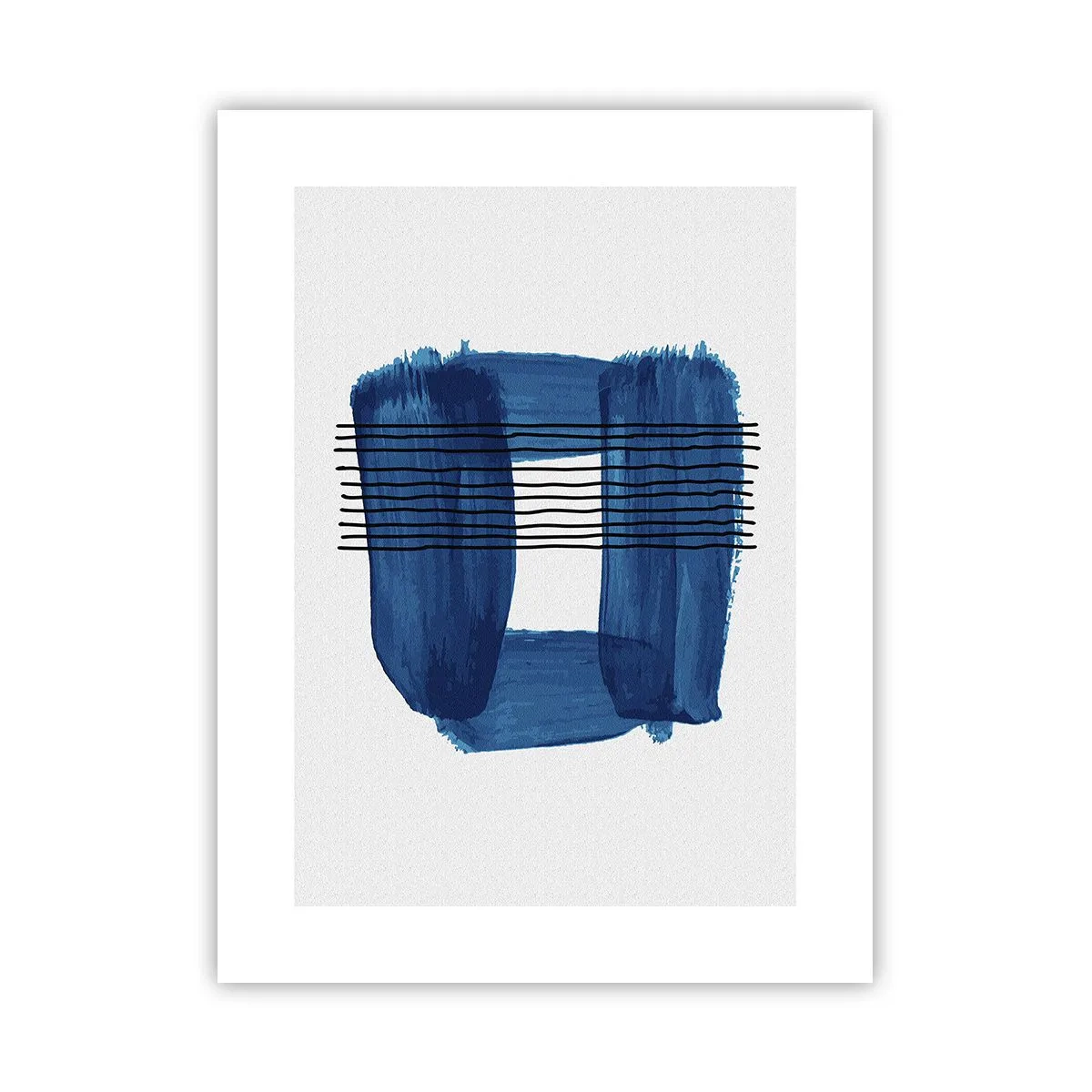 Poster - Blaue und schwarze Komposition - 30x40 cm