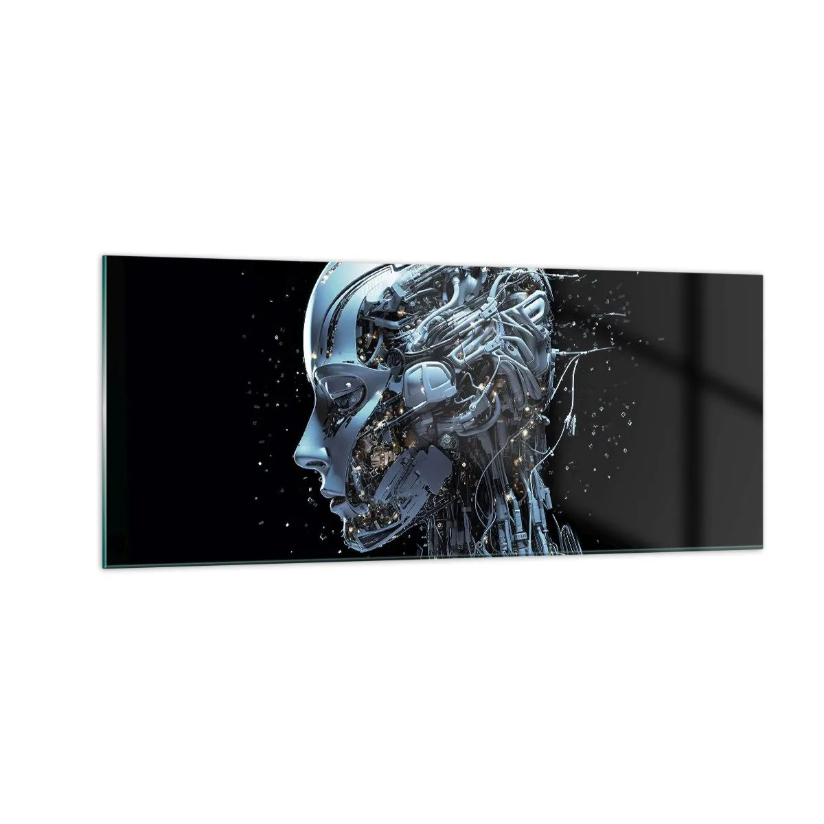 Glasbild - Bild auf glas - Technologie ist eine Frau - 100x40 cm