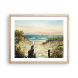 Poster in einem Rahmen aus heller Eiche - Windlose Abgeschiedenheit - 50x40 cm