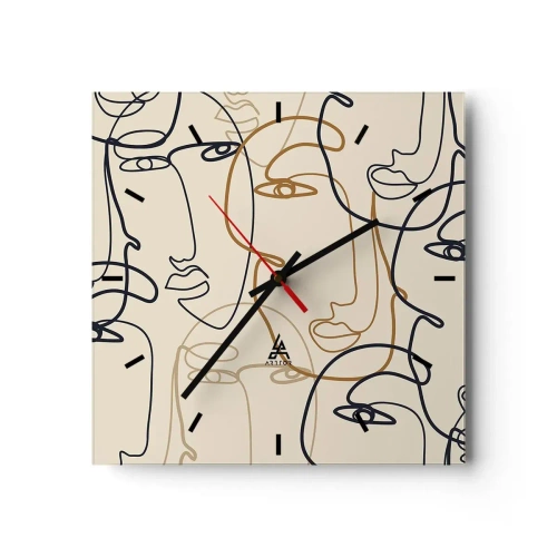 Wanduhr - Glasuhr - Das Porträt wird multipliziert - 40x40 cm