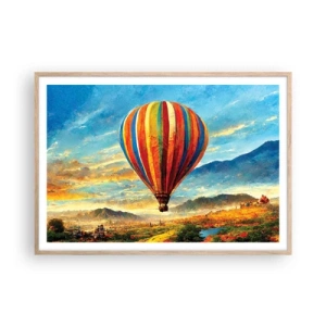 Poster in einem Rahmen aus heller Eiche - In der Stille sieht man mehr - 100x70 cm