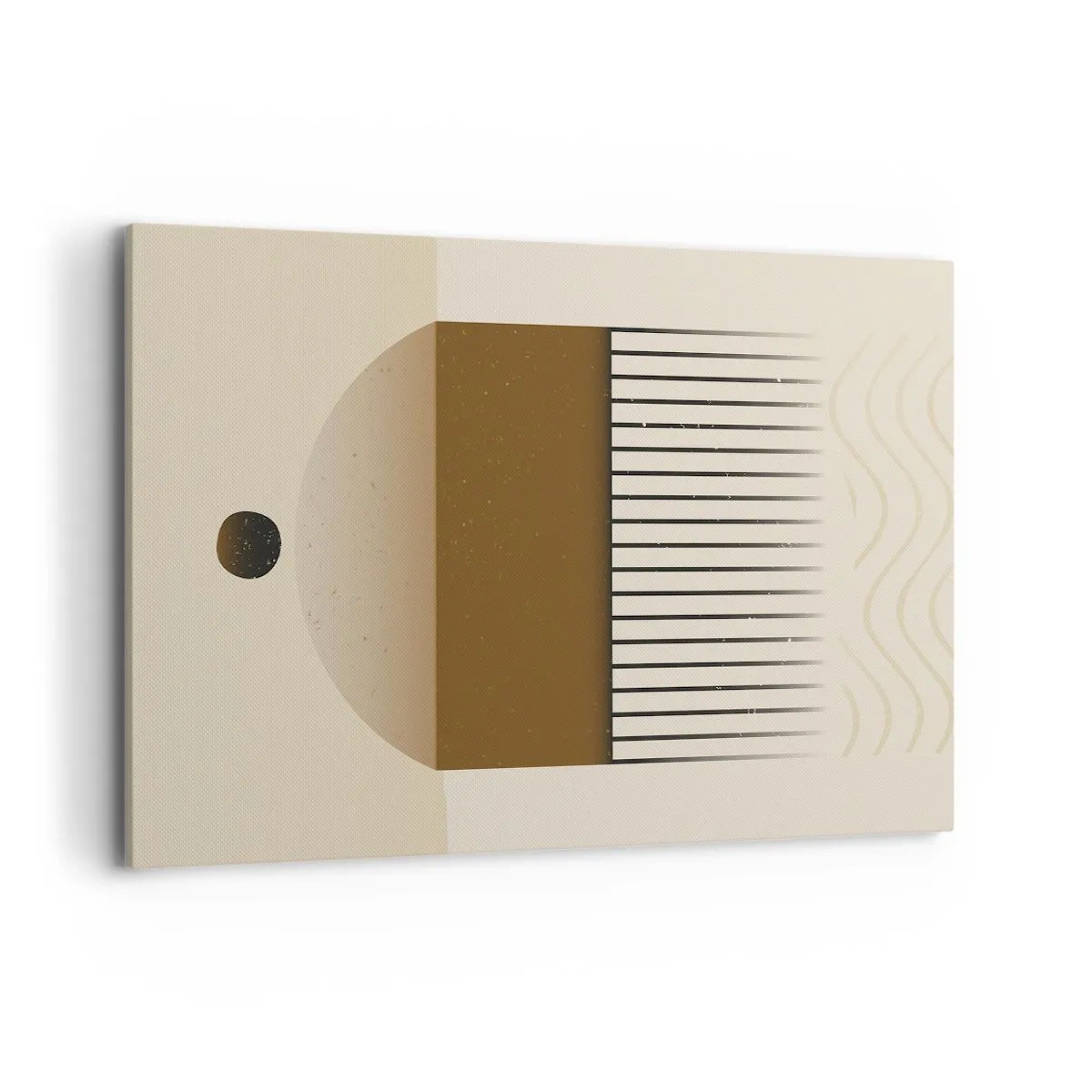 Bild auf Leinwand - Leinwandbild - Abstrakte geometrische Komposition in Beige- und Brauntönen - 120x80cm - Verschiedene Staaten - Moderne Wanddekoration für Wohnzimmer und Schlafzimmer ARTTOR