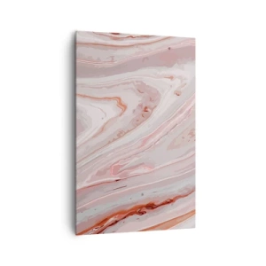 Bild auf Leinwand - Leinwandbild - Abstrakte Wellen in zarten Rosa- und Beigetönen - 80x120cm - Rosa Flüssigkeit - Moderne Wanddekoration für Wohnzimmer und Schlafzimmer ARTTOR