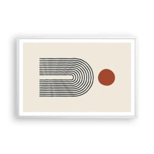 Poster in einem weißen Rahmen - Magnetismus von Formen und Farben - 91x61 cm