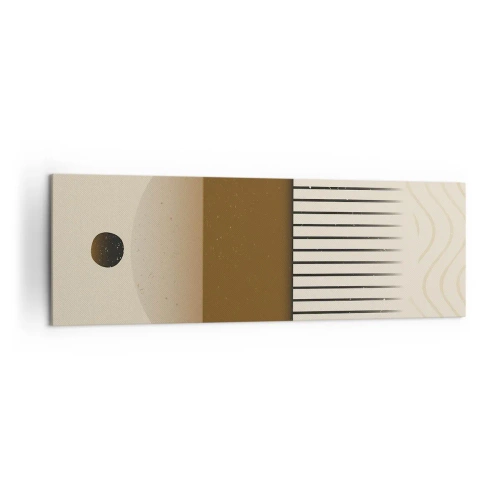 Bild auf Leinwand - Leinwandbild - Abstrakte geometrische Komposition in Beige- und Brauntönen - 160x50cm - Verschiedene Staaten - Moderne Wanddekoration für Wohnzimmer und Schlafzimmer ARTTOR