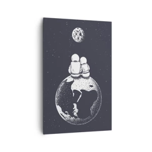 Bild auf Leinwand - Leinwandbild - Kosmische Liebesgeschichte - 80x120 cm