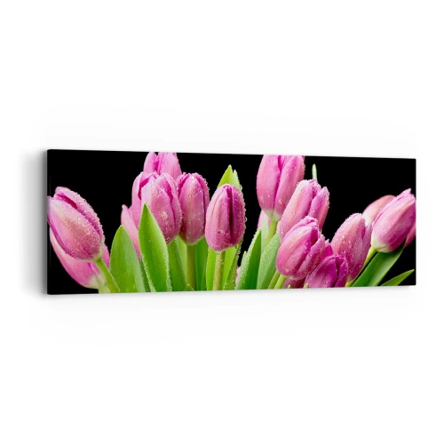 Bild auf Leinwand - Leinwandbild - Lila Frühlingsfreude - 90x30 cm