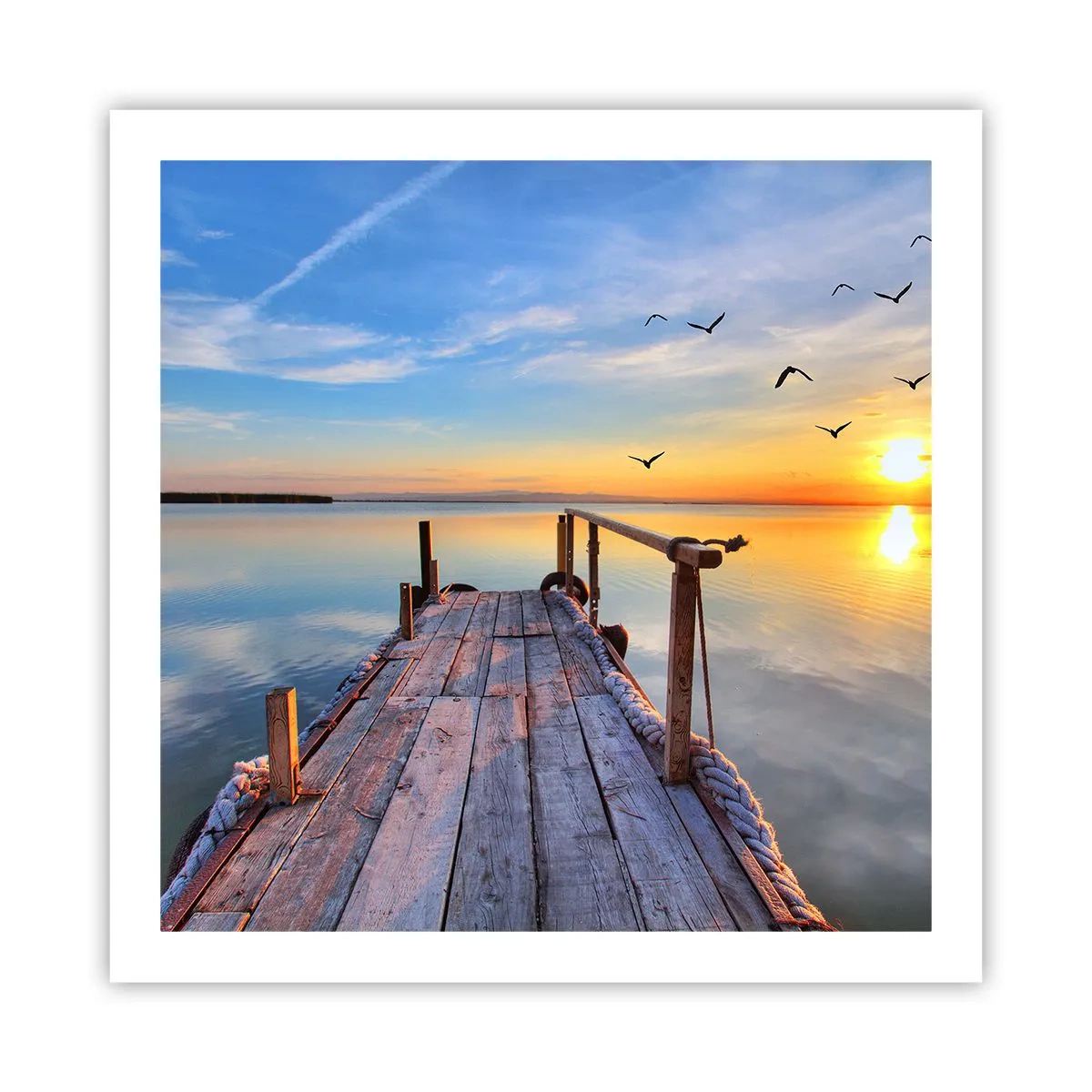 Poster - Lauf direkt der Sonne entgegen - 60x60 cm