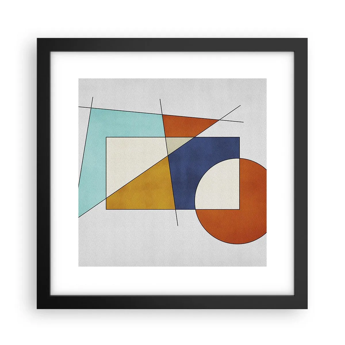 Poster in einem schwarzem Rahmen - Abstraktion: modernistisches Spiel - 30x30 cm