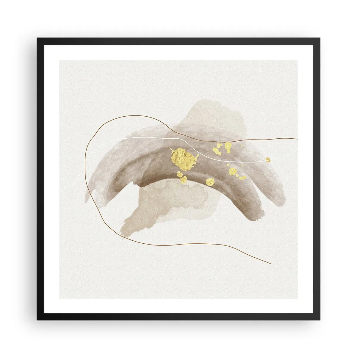 Poster in einem schwarzem Rahmen - Im Weltraum begegnet - 60x60 cm