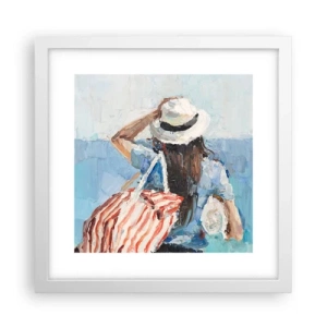 Poster in einem weißen Rahmen - Willkommen in den Sommerferien - 30x30 cm