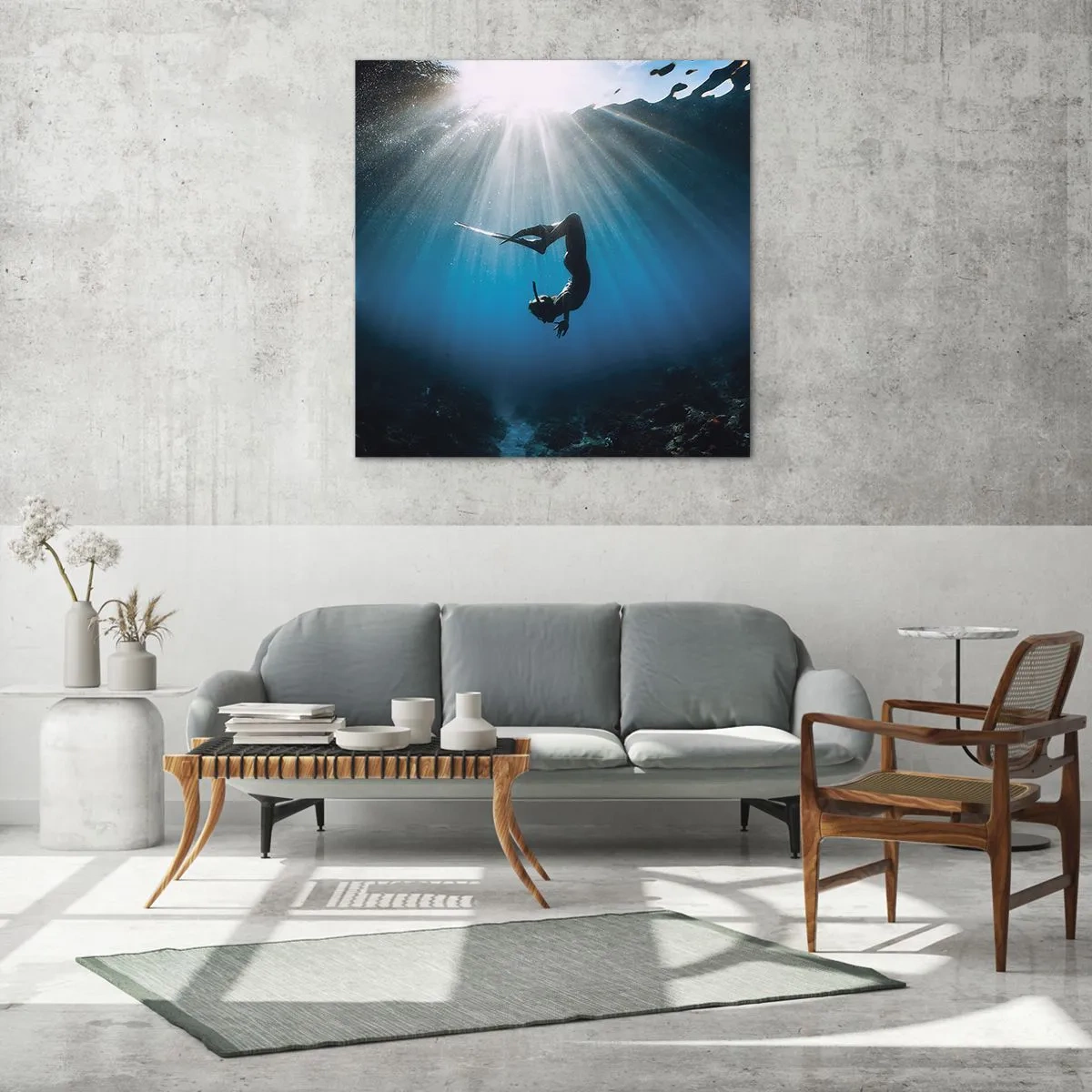 Glasbild - Bild auf glas - Tanz unter Wasser - 40x40 cm