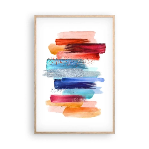 Poster in einem Rahmen aus heller Eiche - Auf und ab - 61x91 cm