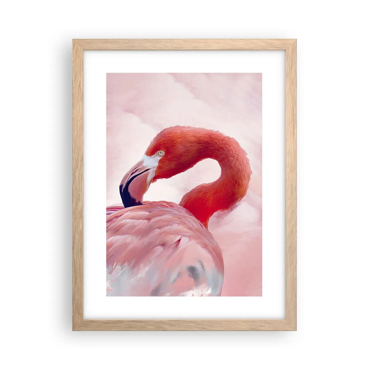 Poster in einem Rahmen aus heller Eiche - Vogel Schönheit - 30x40 cm