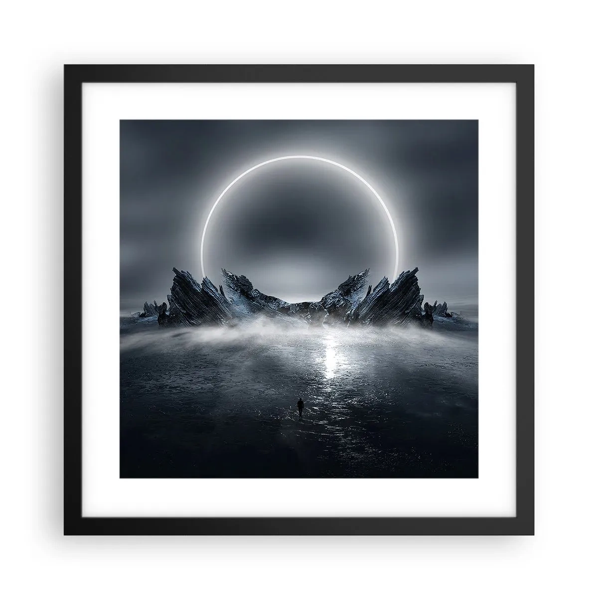 Poster in einem schwarzem Rahmen - Ende der Geschichte - 40x40 cm