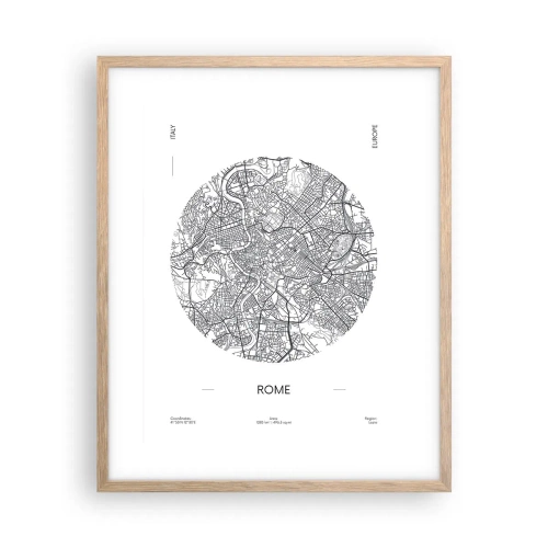 Poster in einem Rahmen aus heller Eiche - Anatomie von Rom - 40x50 cm