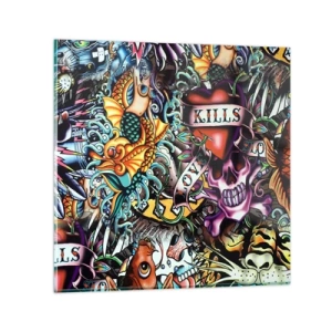 Glasbild - Bild auf glas - Der Traum des Tätowierers - 30x30 cm