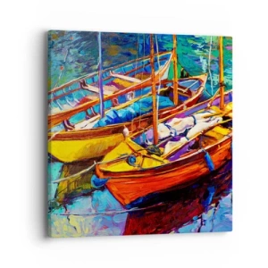 Bild auf Leinwand - Leinwandbild - Auf Wasser dick mit Farben - 40x40 cm