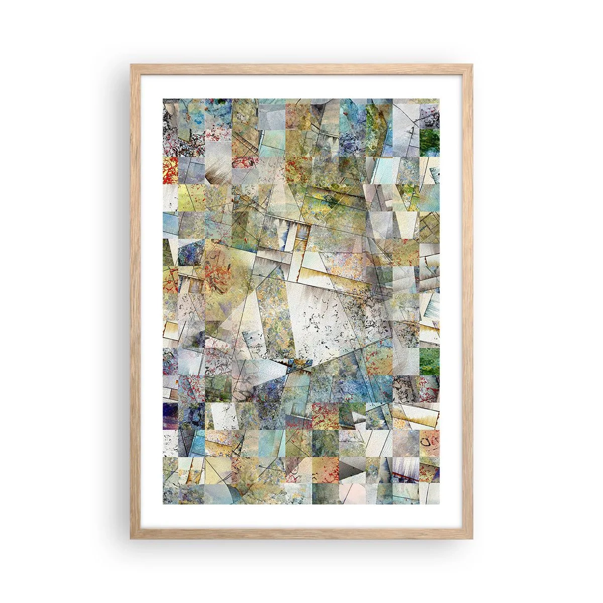 Poster in einem Rahmen aus heller Eiche - Geometrische Mischung - 50x70 cm