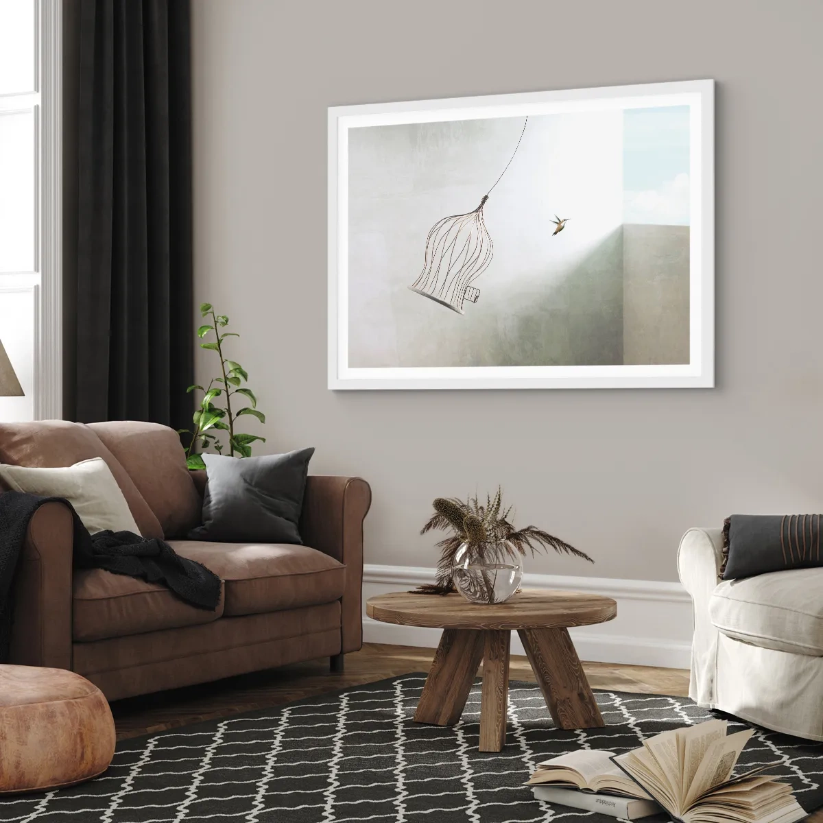 Poster in einem weißen Rahmen - In seinem Element - 91x61 cm