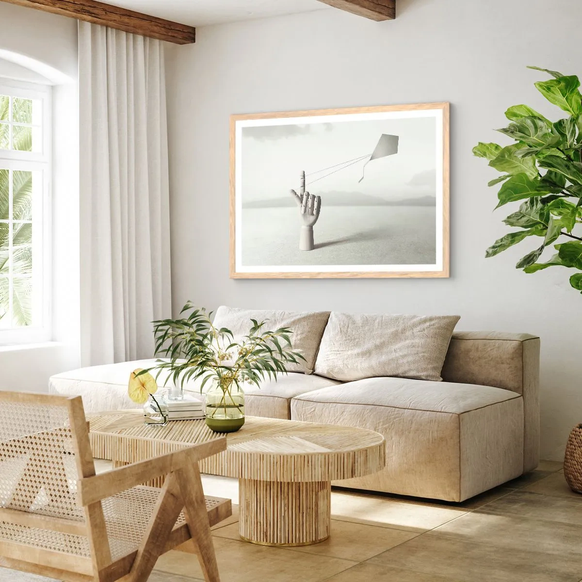 Poster in einem Rahmen aus heller Eiche - Kraftprobe - 40x30 cm