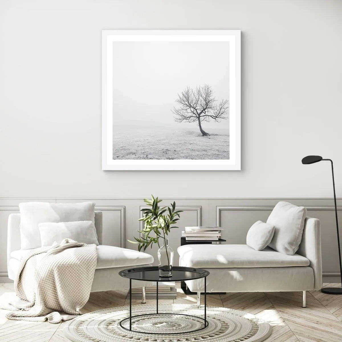 Poster in einem weißen Rahmen - Gegen das Nichts - 50x50 cm