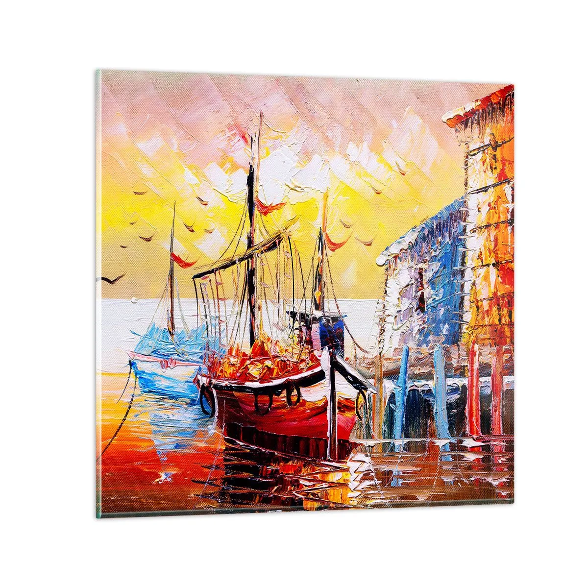 Glasbild - Bild auf glas - Glückliche Rückkehr - 70x70 cm