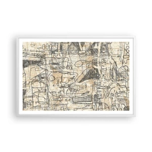 Poster in einem weißen Rahmen - Es wartet darauf, entschlüsselt zu werden - 91x61 cm