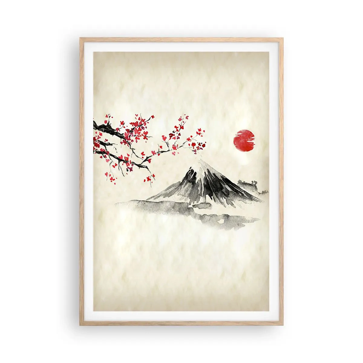Poster in einem Rahmen aus heller Eiche - Liebe Japan - 70x100 cm