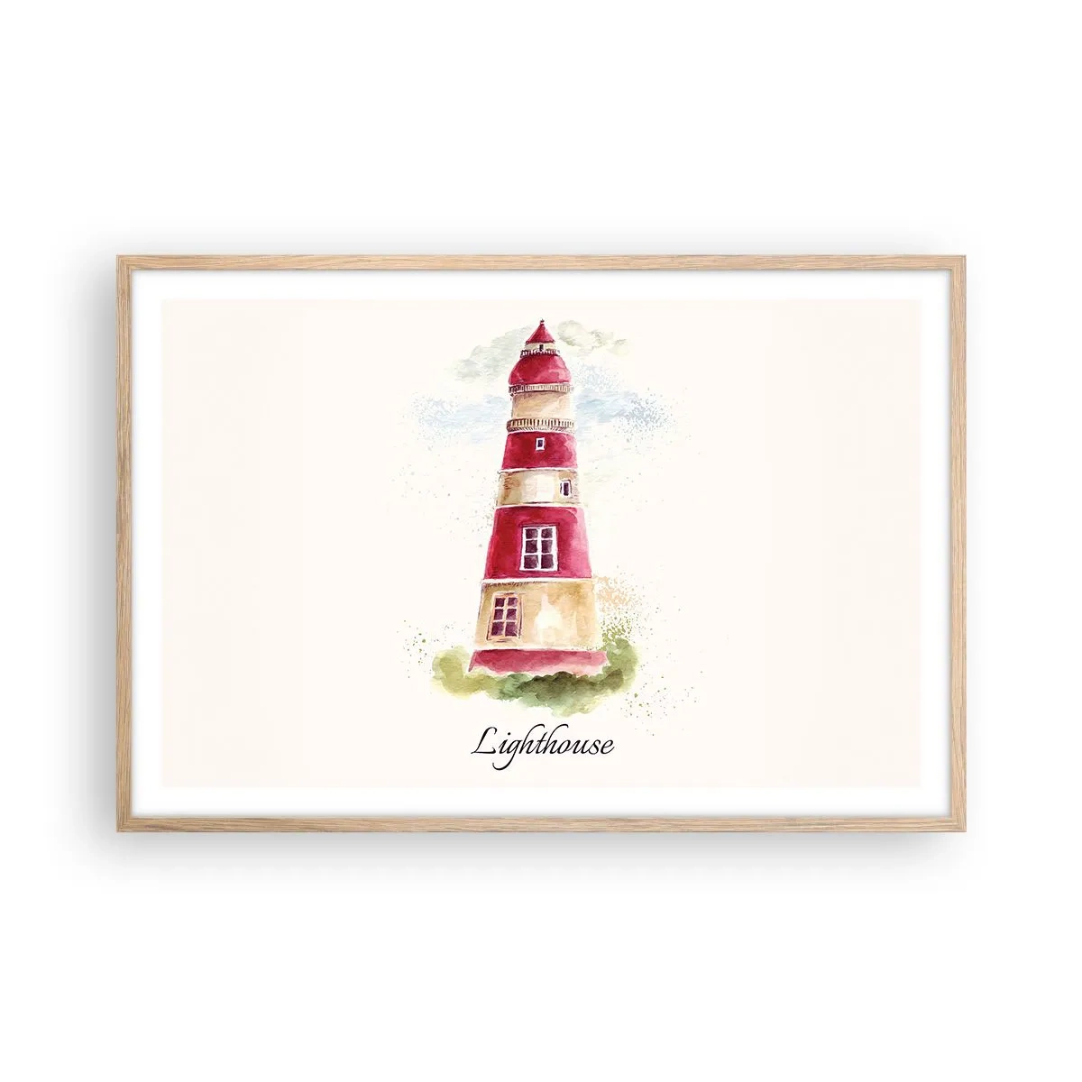 Poster in einem Rahmen aus heller Eiche - Das Wetter ringsum ist immer gut - 91x61 cm