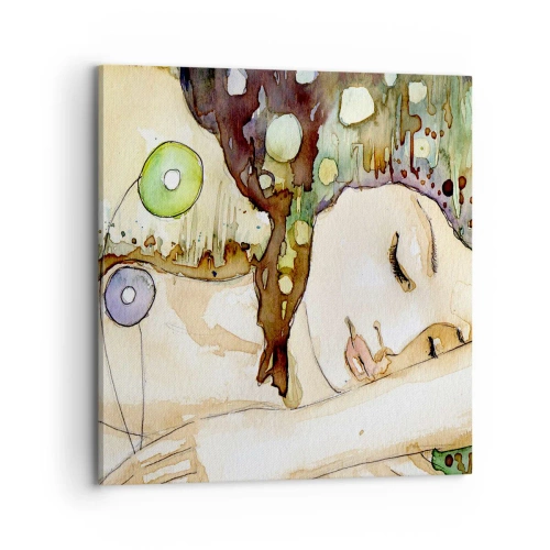 Bild auf Leinwand - Leinwandbild - Ein smaragd-violetter Traum - 70x70 cm